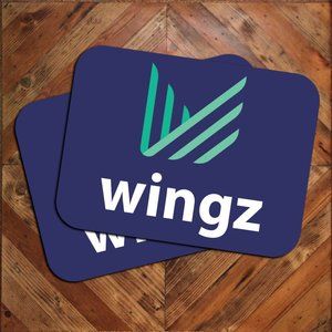 Pair (2) of WINGZ Driver App Magnetic Car Door Signs 9"x12" Airport Ride Signage